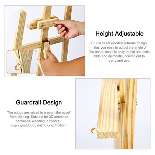 PetHot Easel Stand 1.5M Studio Easel Canvas Stand for Wedding Adjustable Drawing Painting Holder Foldable Artist Tripod Easel for Painting Sketch Exhibition