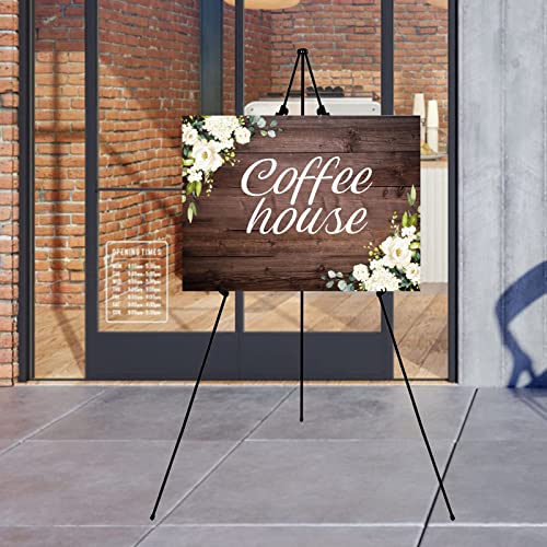 Easel Stand for Wedding - Foldable Portable 168cm High Display Easel Poster Stand - Easy to Fold Retractable Adjustable Black Easel Artists Easel Indoor and Outdoor(1 Pack)