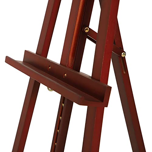 MEEDEN Easel Stand, Solid Beech Wood Display Easel, Artist Painting Easel, Studio Easel Adjustable Height from 57"-76", Holds Canvas up to 43", Adjustable Angles A-Frame Floor Easel, Walnut Color