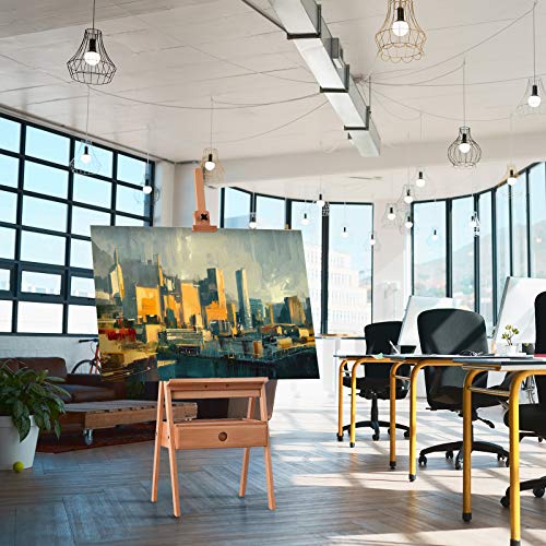 COSTWAY H-Frame Wooden Easel, Beech Studio Easels with Drawer, Adjustable Painting Stand Holds Canvas up to 36", for Artists, Students and Adults