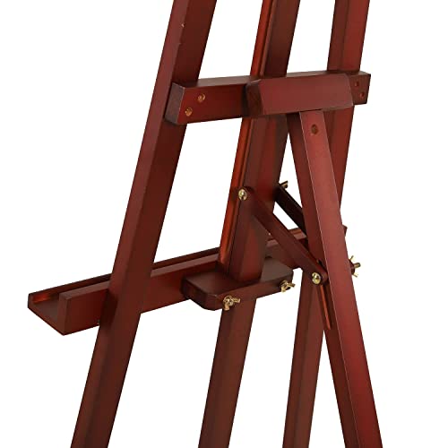 MEEDEN Easel Stand, Solid Beech Wood Display Easel, Artist Painting Easel, Studio Easel Adjustable Height from 57"-76", Holds Canvas up to 43", Adjustable Angles A-Frame Floor Easel, Walnut Color