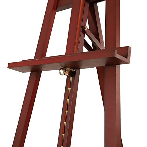 MEEDEN Easel Stand, Solid Beech Wood Display Easel, Artist Painting Easel, Studio Easel Adjustable Height from 57"-76", Holds Canvas up to 43", Adjustable Angles A-Frame Floor Easel, Walnut Color