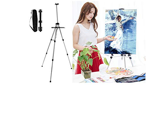 ASPECT Portable 55" Easel | Adjustable | Art Easel Stand Tabletop and Floor Easel | Picture/Poster/A2 A3 A4 Canvas Display Stand | for Indoor/Outdoor Painting | Comes with Carry Bag, Black