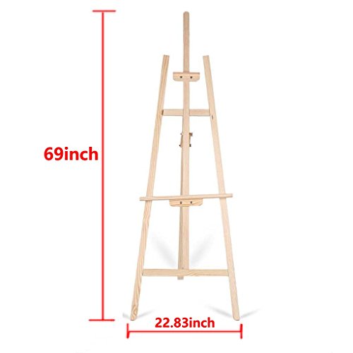 Studio Easel 1.75m Foldable Wooden Painting Drawing Stand Professional Painter Drawing Board Art Display Easel Stand Tall Studio Easels for Artist Sketching Wedding Sign
