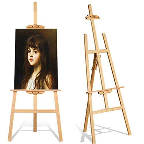 Wedding Easel Studio Artist Art 1.5M/59 Inch A Frame Adjustabel Height Folding Display Drawing Board Artist Sketching Painting Craft Easel Stand Natural Pine Wooden Easy to Install
