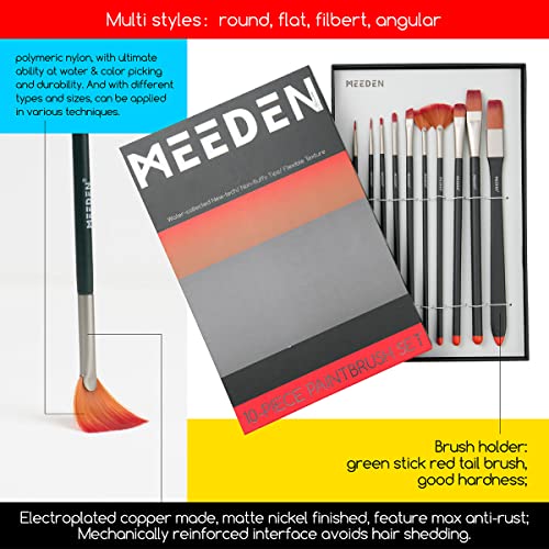 MEEDEN Acrylic Painting Kit with Wood Tabletop Easel, 48x22ml Acrylic Paints, 10 Brushes, Stretched Canvas, Art Supplies, Acrylic Painting Set for Adults, Beginner, Artists