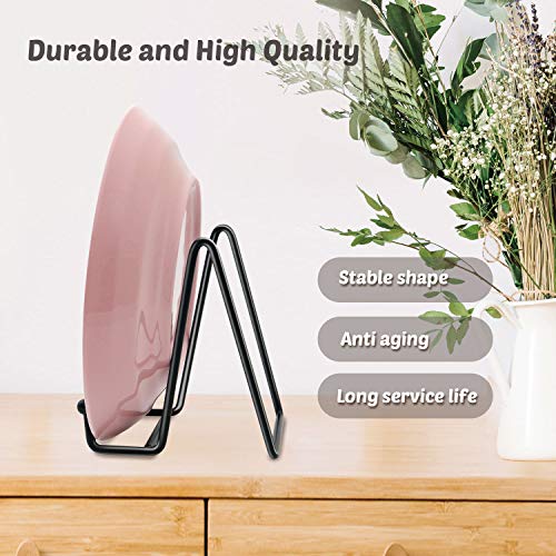 Mocoosy 4 Inch Plate Stands for Display - Black Iron Easel Plate Holder Display Stands Metal Frame Holders for Photo, Pictures, Decorative Plate Dish and Tabletop Art 2 Pack