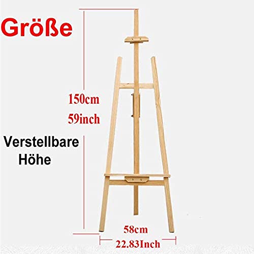 Wedding Easel Studio Artist Art 1.5M/59 Inch A Frame Adjustabel Height Folding Display Drawing Board Artist Sketching Painting Craft Easel Stand Natural Pine Wooden Easy to Install