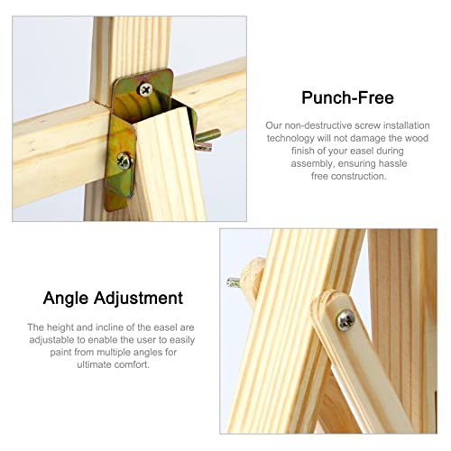 Trintion Easel Stand 1.5M Studio Easel Adjustable Drawing Painting Holder Folding Art Stand for Wedding Wooden A-Frame Display Drawing Board for Painting
