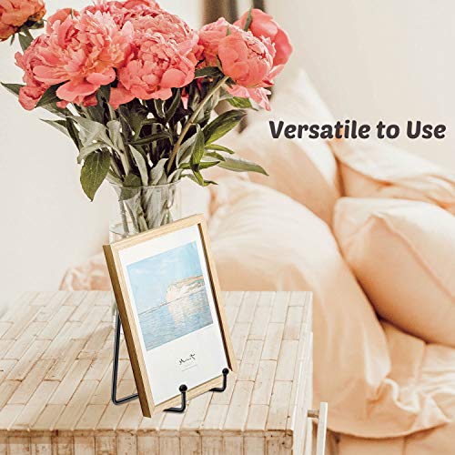 Mocoosy 4 Inch Plate Stands for Display - Black Iron Easel Plate Holder Display Stands Metal Frame Holders for Photo, Pictures, Decorative Plate Dish and Tabletop Art 2 Pack