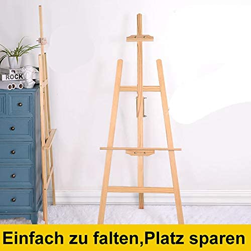 Wedding Easel Studio Artist Art 1.5M/59 Inch A Frame Adjustabel Height Folding Display Drawing Board Artist Sketching Painting Craft Easel Stand Natural Pine Wooden Easy to Install