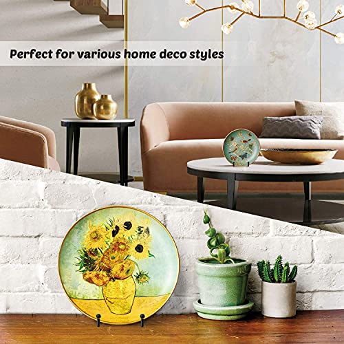 Mocoosy 4 Inch Plate Stands for Display - Black Iron Easel Plate Holder Display Stands Metal Frame Holders for Photo, Pictures, Decorative Plate Dish and Tabletop Art 2 Pack