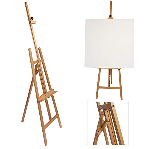 Artistik Artist Easel - Professional Studio Easel A-Frame Floor Standing Easel Tripod for Painting and Sketching, Artists - 100% Solid Beech Wood - 6ft Height