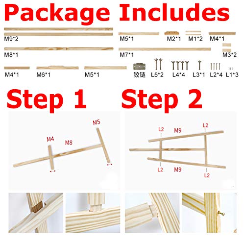 Studio Easel 1.75m Foldable Wooden Painting Drawing Stand Professional Painter Drawing Board Art Display Easel Stand Tall Studio Easels for Artist Sketching Wedding Sign