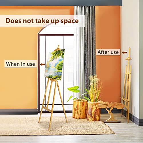 Trintion Easel Stand 1.5M Studio Easel Adjustable Drawing Painting Holder Folding Art Stand for Wedding Wooden A-Frame Display Drawing Board for Painting