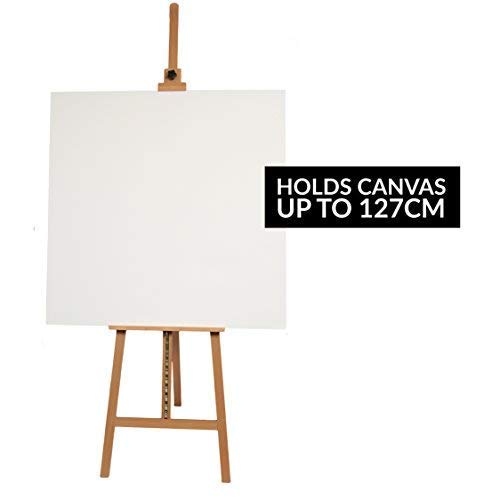 Artistik Artist Easel - Professional Studio Easel A-Frame Floor Standing Easel Tripod for Painting and Sketching, Artists - 100% Solid Beech Wood - 6ft Height