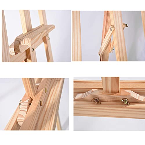 Wedding Easel Studio Artist Art 1.5M/59 Inch A Frame Adjustabel Height Folding Display Drawing Board Artist Sketching Painting Craft Easel Stand Natural Pine Wooden Easy to Install