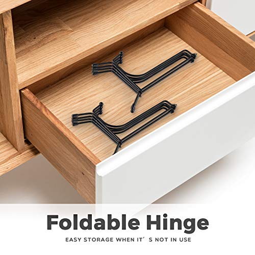 Mocoosy 4 Pack Improved Anti-Slip Plate Stands for Display, 6 Inch Plate Holder Display Stand, Picture Frame Holder Stand, Black Iron Easel Stands for Photo, Decorative Plate, Tablets and Tabletop Art