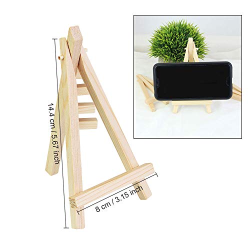 Kbnian 20PCS Wooden Mini Easel,Mini Easel Stands Wooden Tabletop Display Easel Mini Wooden Artist Easel Tabletop Holder Stand for Small Canvases, Kids Crafts, Business Cards, Signs, Photos, Gifts