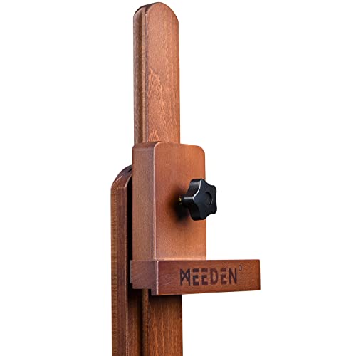 MEEDEN Extra Large H-Frame Studio Easel - Solid Beech Wooden Artist Professional Heavy-Duty Easel, Painting Art Easel Stand with 4 Premium Locking Silent Caster Wheels, Hold Max 82", Classic Walnut