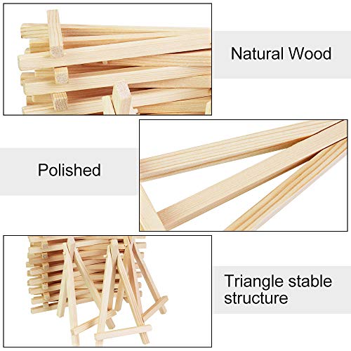 Kbnian 20PCS Wooden Mini Easel,Mini Easel Stands Wooden Tabletop Display Easel Mini Wooden Artist Easel Tabletop Holder Stand for Small Canvases, Kids Crafts, Business Cards, Signs, Photos, Gifts