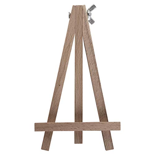 WooDeeDoo Mini Wooden Table Top Easel | 15 cm | Solid Beech Wood Desk Art Canvas Display Stand for Name Wedding Cards Pictures Photos Crafts up to A5