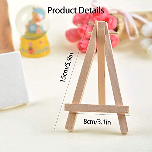 Mini Easels for Display, 2Pcs Wooden Mini Easel Stand Tabletop Art Display Easels Small Easel Stand Small Painting Easel, Desktop Holder Stand for Displaying Canvas Paintings,Drawing, Weddings, Kids