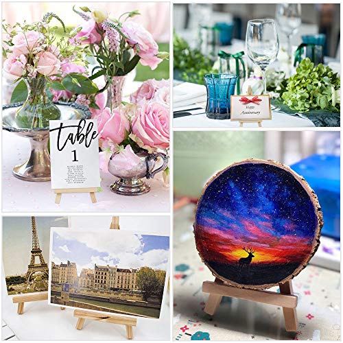 Kbnian 20PCS Wooden Mini Easel,Mini Easel Stands Wooden Tabletop Display Easel Mini Wooden Artist Easel Tabletop Holder Stand for Small Canvases, Kids Crafts, Business Cards, Signs, Photos, Gifts