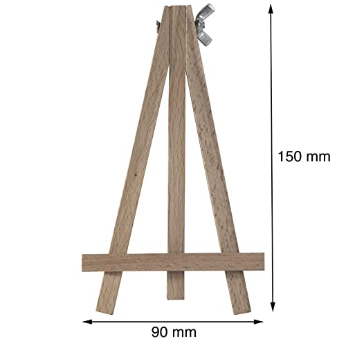 WooDeeDoo Mini Wooden Table Top Easel | 15 cm | Solid Beech Wood Desk Art Canvas Display Stand for Name Wedding Cards Pictures Photos Crafts up to A5