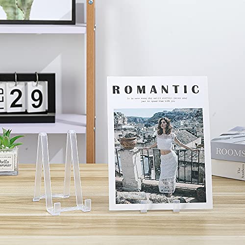 Plate Stands for Display - Plastic Easel Stand Plate holder Display stand Picture Frame Stand for Pictures | Photo|Decorative Plate |Dish | Tabletop Art - 6 inch-Clear