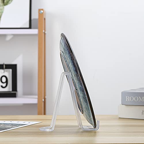Plate Stands for Display - Plastic Easel Stand Plate holder Display stand Picture Frame Stand for Pictures | Photo|Decorative Plate |Dish | Tabletop Art - 6 inch-Clear