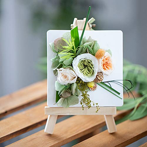 XGzhsa Mini Canvas Easel Set, Wooden Easel, 6 Pieces Small Display Tripod Easels with Blank Canvas for Drawing, Oil Water Painting, Table Top Arts and Crafts (Canvas 10 x 10 cm | Easel 9 x 16 cm)