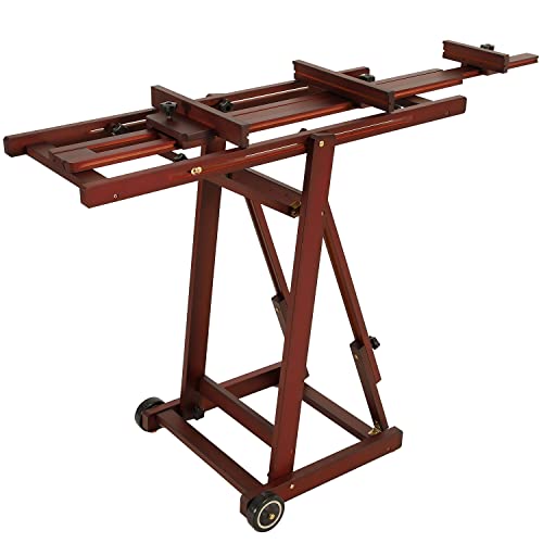 MEEDEN Artist Multi-Function Studio Easel, H-Frame Easel, Painting Easel for Adults, Artist Easel, Floor Easel, Beech Wood Studio Easel, Holds Canvas Art up to 77"(Walnut Color)