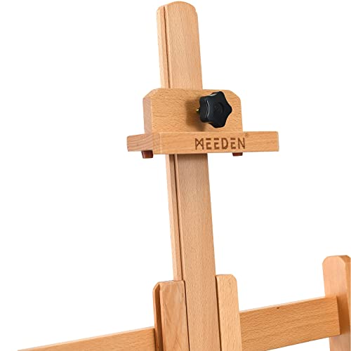 MEEDEN Convertible Studio Easel, Versatile Adjustable Tilts Flat H-Frame Floor Easel, Solid Beech Wood Artist Studio Easel,Professional Painting Easel Stand,Adjusts up to Max 88",Hold Canvas Up to 59"