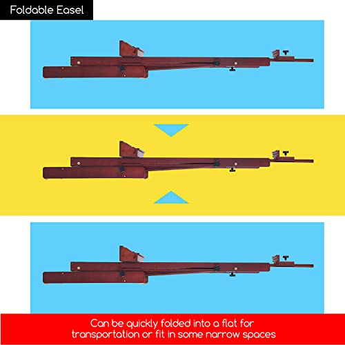 MEEDEN Art Painting Easel, Beech Wood Studio Easel 53" to 91" H, Holds Canvas to 78", Large Professional H-Frame Easel Stand with Storage Tray, Adjustable Floor Easel for Artists & Adults, Deep Walnut