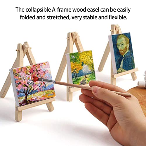 Mini Easel Stand, 2pcs Wooden Card Stands for Display Tabletop Art Display Easels, Small Easel Stand Kids, Desktop Holder Stand for Displaying Canvas Paintings, Drawing, Small Painting Easel Wedding