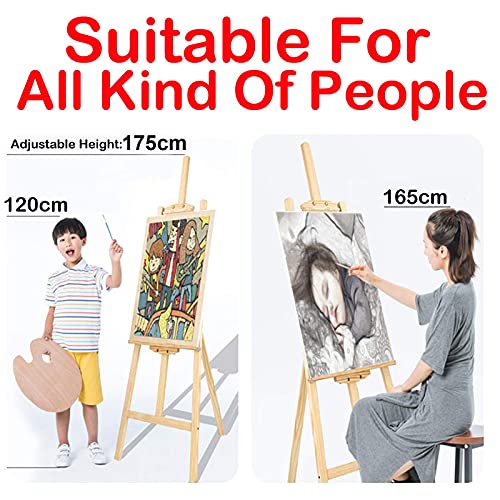 Studio Easel 1.75m Foldable Wooden A Frame Painting Painter Drawing Stand Board 69 Inch Art Display Easel Artist Sketching Wedding Craft Pine Wood