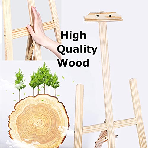 Studio Easel 1.75m Foldable Wooden A Frame Painting Painter Drawing Stand Board 69 Inch Art Display Easel Artist Sketching Wedding Craft Pine Wood