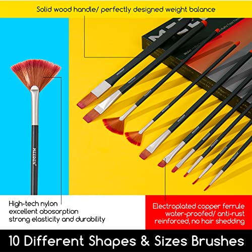 MEEDEN Acrylic Paint Set, Painting Kits with Brushes, Stretched Canvas and Black Panel Draw Sets, Tabletop Wooden Easel Box, 24 Fluid Colors (60ml,2oz), Art Supplies Set for Beginners and Artist