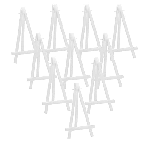 CRAFFANCY Mini Plastic Display Easel, 20 Pcs White Tabletop Art Easel Painting Easels for Photo Paintings Cards Invitations Menu Display