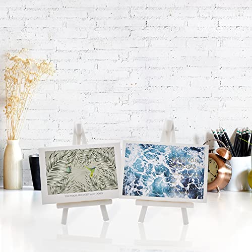 CRAFFANCY Mini Plastic Display Easel, 20 Pcs White Tabletop Art Easel Painting Easels for Photo Paintings Cards Invitations Menu Display