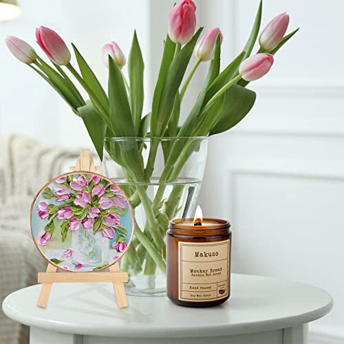 LOLYSIC 30 Pcs Mini Easel Stands, 15x8cm Mini Wooden Easels for Display, Small Wooden Table Top Easels, Adjustable Triangle Wooden Easels for Painting Art Picture Display Wedding Party Home Decor