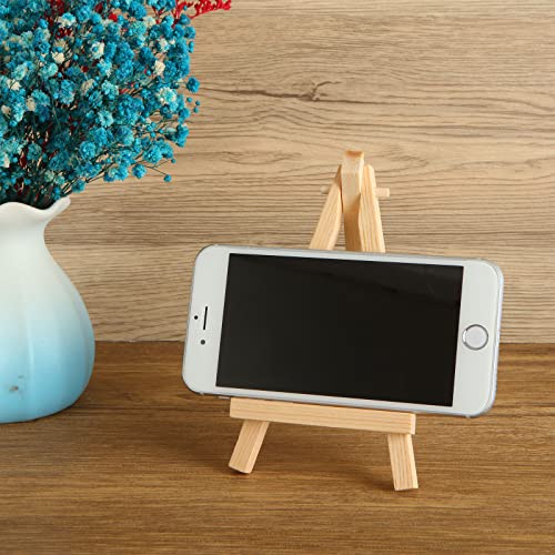 LOLYSIC 30 Pcs Mini Easel Stands, 15x8cm Mini Wooden Easels for Display, Small Wooden Table Top Easels, Adjustable Triangle Wooden Easels for Painting Art Picture Display Wedding Party Home Decor