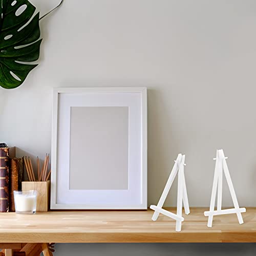 CRAFFANCY Mini Plastic Display Easel, 20 Pcs White Tabletop Art Easel Painting Easels for Photo Paintings Cards Invitations Menu Display
