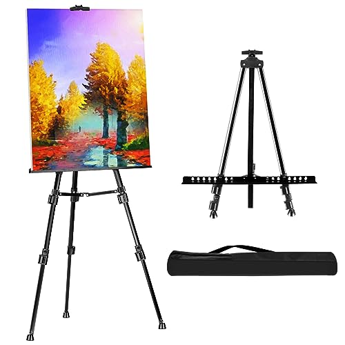 FUDESY Artist Easel Stand, Adjustable Art Tripod for Painting, 58cm to 182cm Tabletop and Floor Painting Display Adult Easel Stand, Aluminum Drawing Stand with Portable Bag