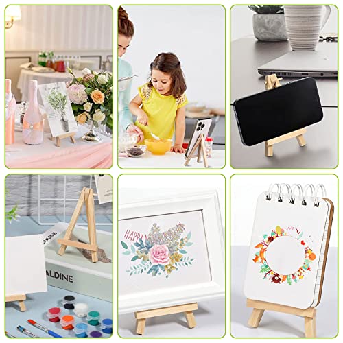 LOLYSIC 30 Pcs Mini Easel Stands, 15x8cm Mini Wooden Easels for Display, Small Wooden Table Top Easels, Adjustable Triangle Wooden Easels for Painting Art Picture Display Wedding Party Home Decor