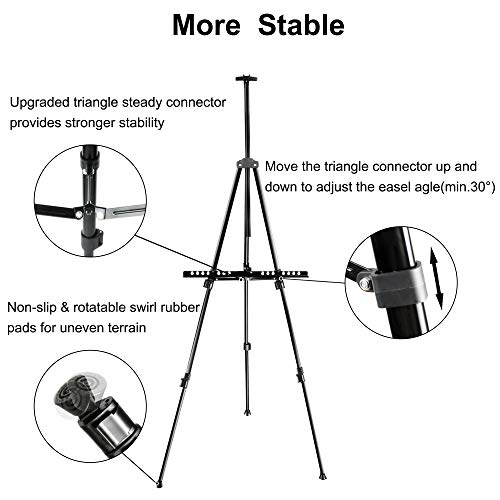 FUDESY Artist Easel Stand, Adjustable Art Tripod for Painting, 58cm to 182cm Tabletop and Floor Painting Display Adult Easel Stand, Aluminum Drawing Stand with Portable Bag