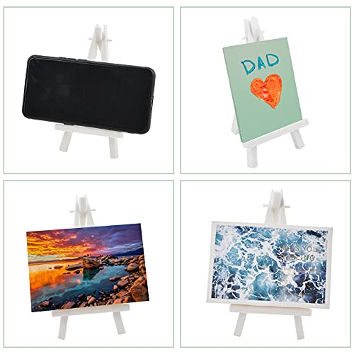 CRAFFANCY Mini Plastic Display Easel, 20 Pcs White Tabletop Art Easel Painting Easels for Photo Paintings Cards Invitations Menu Display