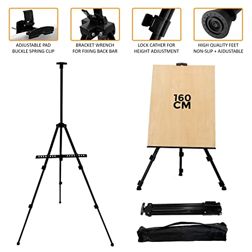 Studio Easel Artist Art Craft Disaplay for Drawing Board Artist Sketching Painting Display Easel Stand (Metal Easel 160CM)