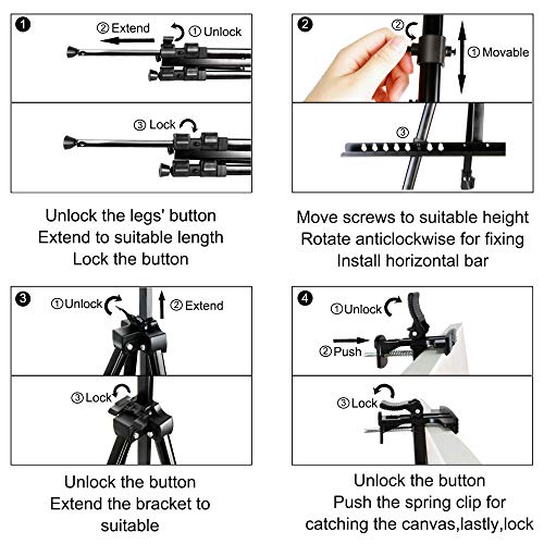 FUDESY Artist Easel Stand, Adjustable Art Tripod for Painting, 58cm to 182cm Tabletop and Floor Painting Display Adult Easel Stand, Aluminum Drawing Stand with Portable Bag